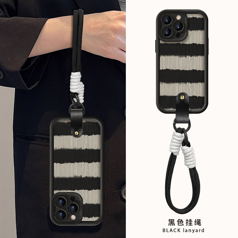 适用苹果16手机壳新款iphone16promax秋冬小羊皮15plus手绳手链14Pro全包镜头13pm小众高级感12防摔11软壳lv