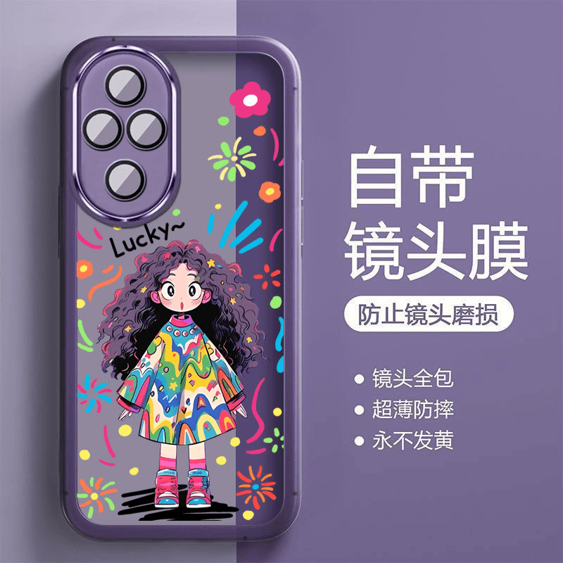 【夏天小清新超火卷发女孩手机壳