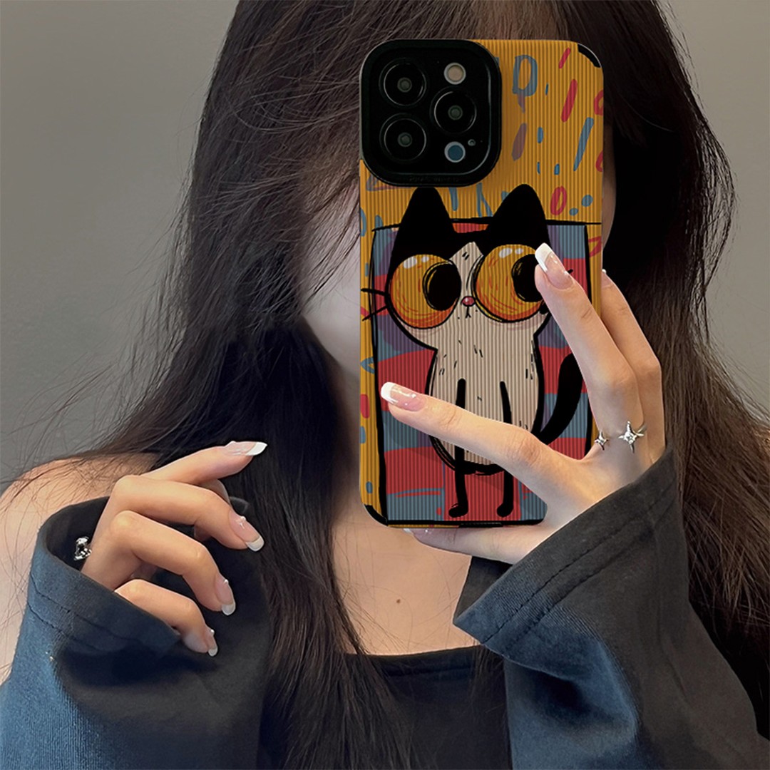 【秋冬皮纹】竖纹小羊皮手机壳