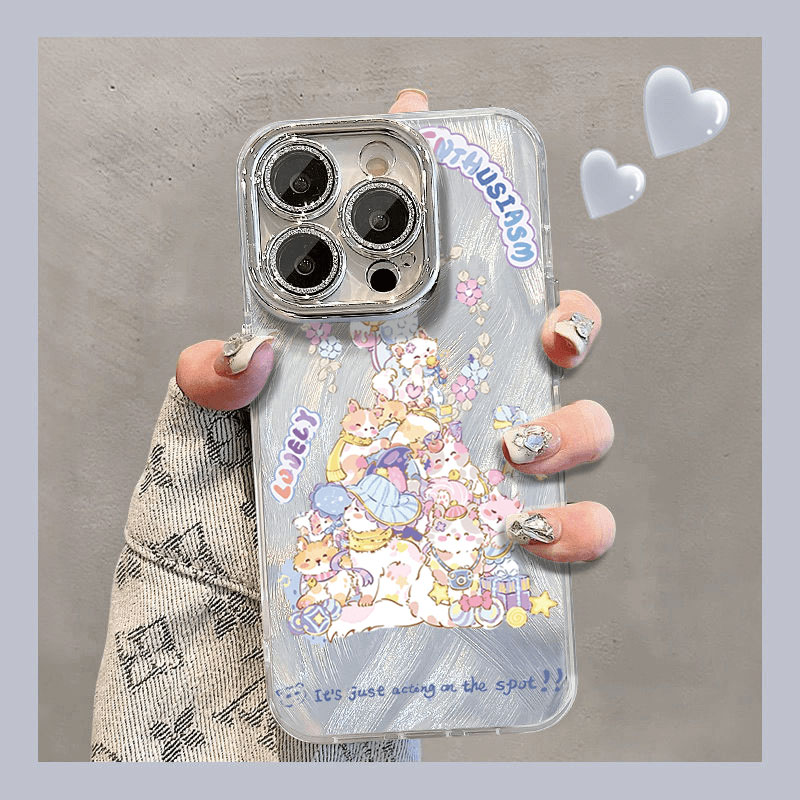 【爆款】可爱猫咪自带闪粉镜头膜