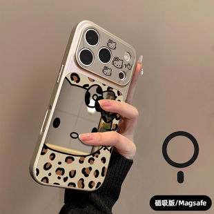 适用于iPhone17proMax新款手机壳苹果16高级感镜头全包15proMax卡通14p超好看镜面豹纹凯蒂猫13防摔保护套淇