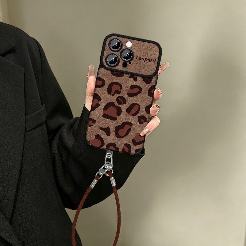 适用苹果18手机壳iphone18promax新款女17pro秋冬皮质带手绳15轻奢小众高级感14超好看13全包13防摔保护壳燕