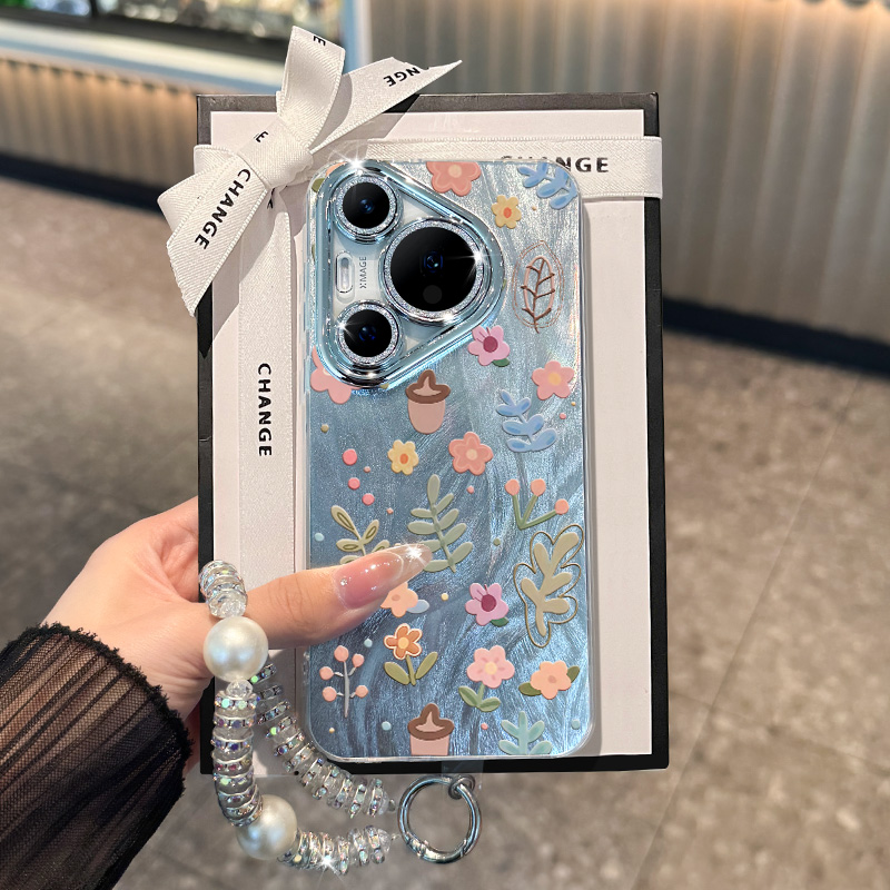 适用于华为pura70碎花镜头保护壳