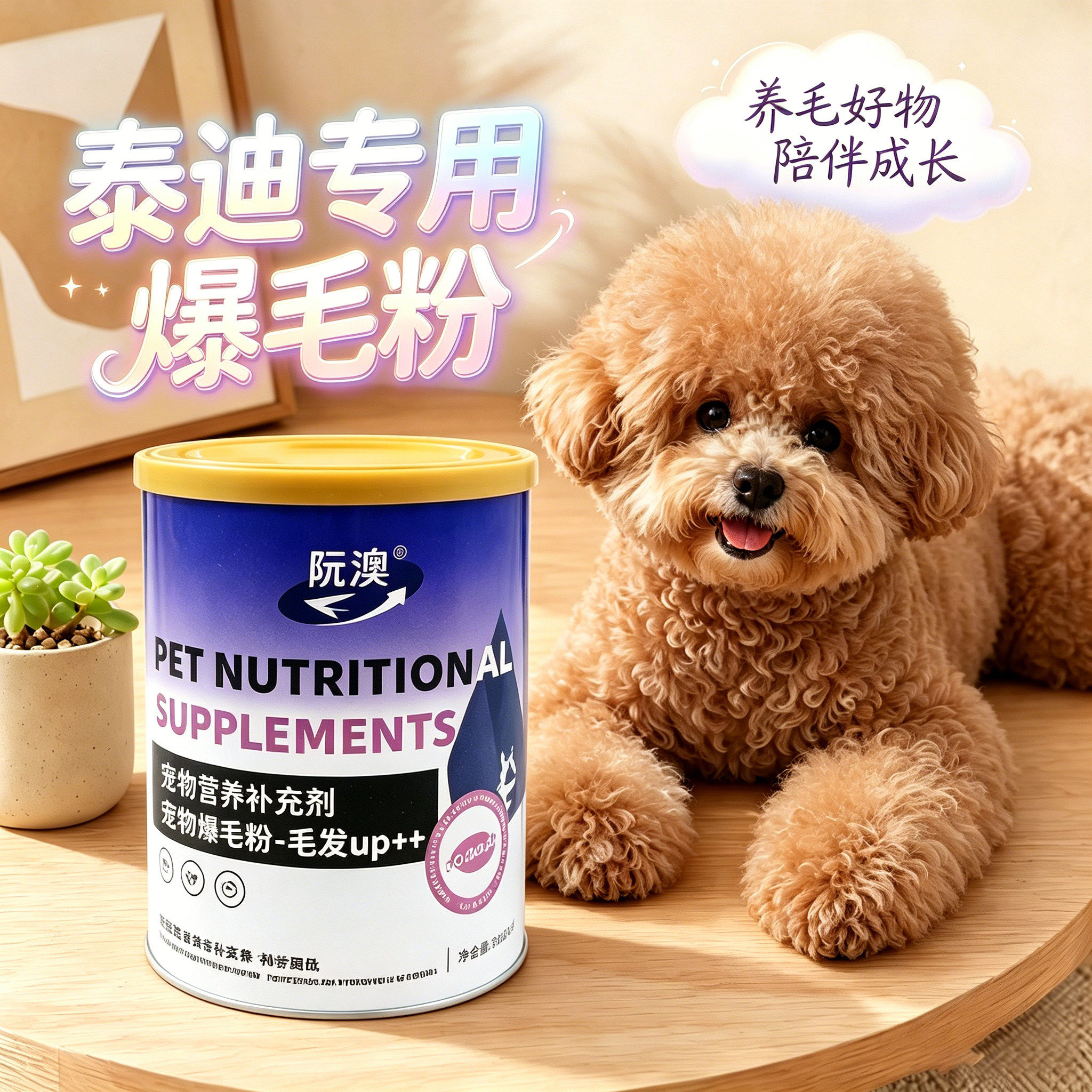 泰迪爆毛粉蛋黄粉狗狗专用宠物狗用拌粮吃的食物护毛发营养品幼犬