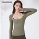 螺纹长袖 PRIMECORE 上衣运动T恤女 披肩式 修身 P.C RIB