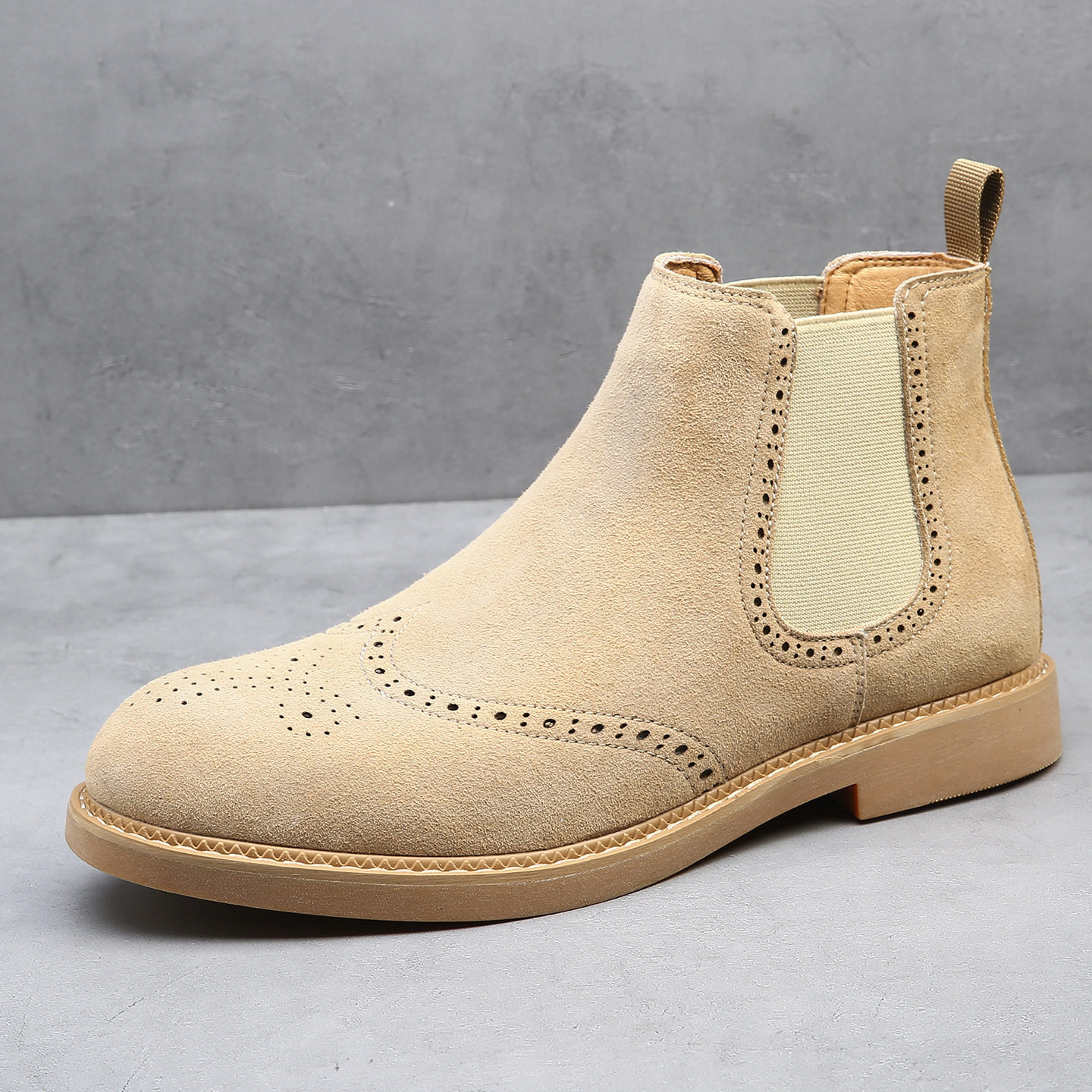 跨境大码英伦风复古切尔西靴男款翻毛皮高帮潮流马丁靴男冬季短靴,流行男鞋,马丁靴,淘宝优惠券,粉丝福利购,淘宝优惠卷