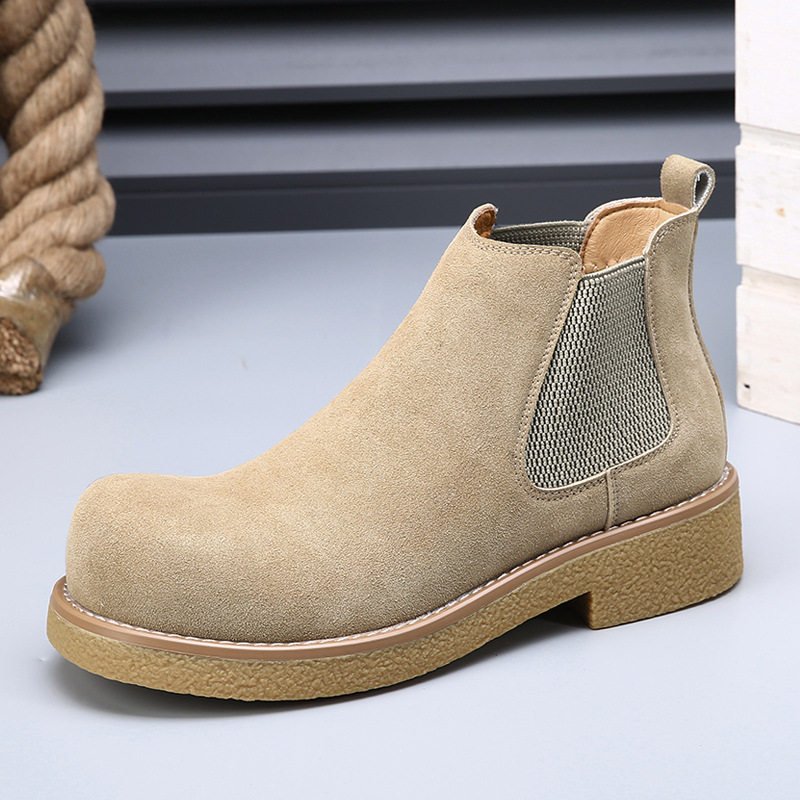 极简切尔西靴男真皮大头马丁靴男潮款短靴厚底增高英伦风休闲男靴,流行男鞋,马丁靴,淘宝优惠券,粉丝福利购,淘宝优惠卷