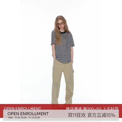 openenrollment宽松羊毛条纹T恤