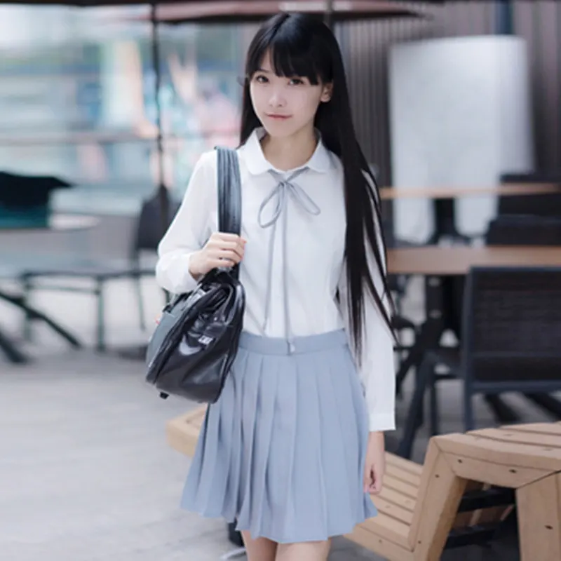 日系jk制服衬衫女套装夏季学院风班服校服软妹百褶裙学生装演出服