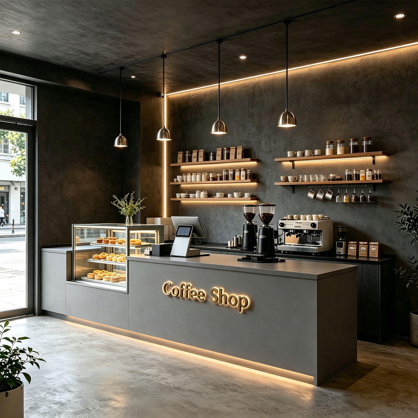 餐饮店咖啡店吧台收银台奶茶图片