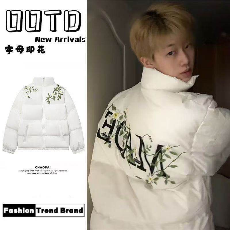 国潮美式面包服oversize宽松冬季新款高级感小众立领棉服情侣外套