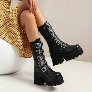 women zippers fashion Martin boots Motorcycle boots时尚女靴