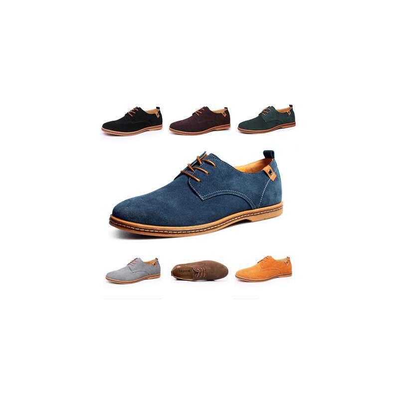 Casual oxford suede shoes men size 46 47男士反绒皮休闲牛筋鞋