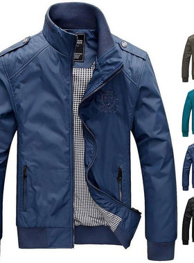 Men's Jackets 春装新款男士肩章外套 男潮刺绣韩版休闲立领夹克