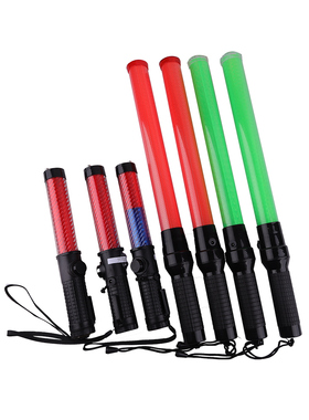 54厘米充电款红色交通指挥棒厂家直销闪光荧光棒警示棒消防交通