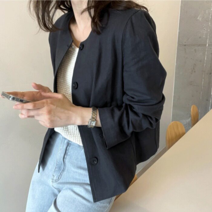 宽松长袖短外套女夏秋新