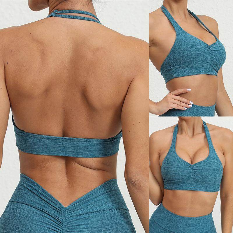 ins欧美运动内衣挂脖背心式瑜伽文胸防震露背训练健身bra跑步背心,运动服/休闲服装,运动文胸,淘宝优惠券,粉丝福利购,淘宝优惠卷