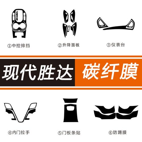 现代胜达ix45内饰改装碳纤维贴膜