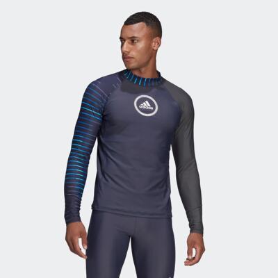 Adidas/阿迪达斯 男子 RASH GUARD 水上运动长袖泳衣 HB1683