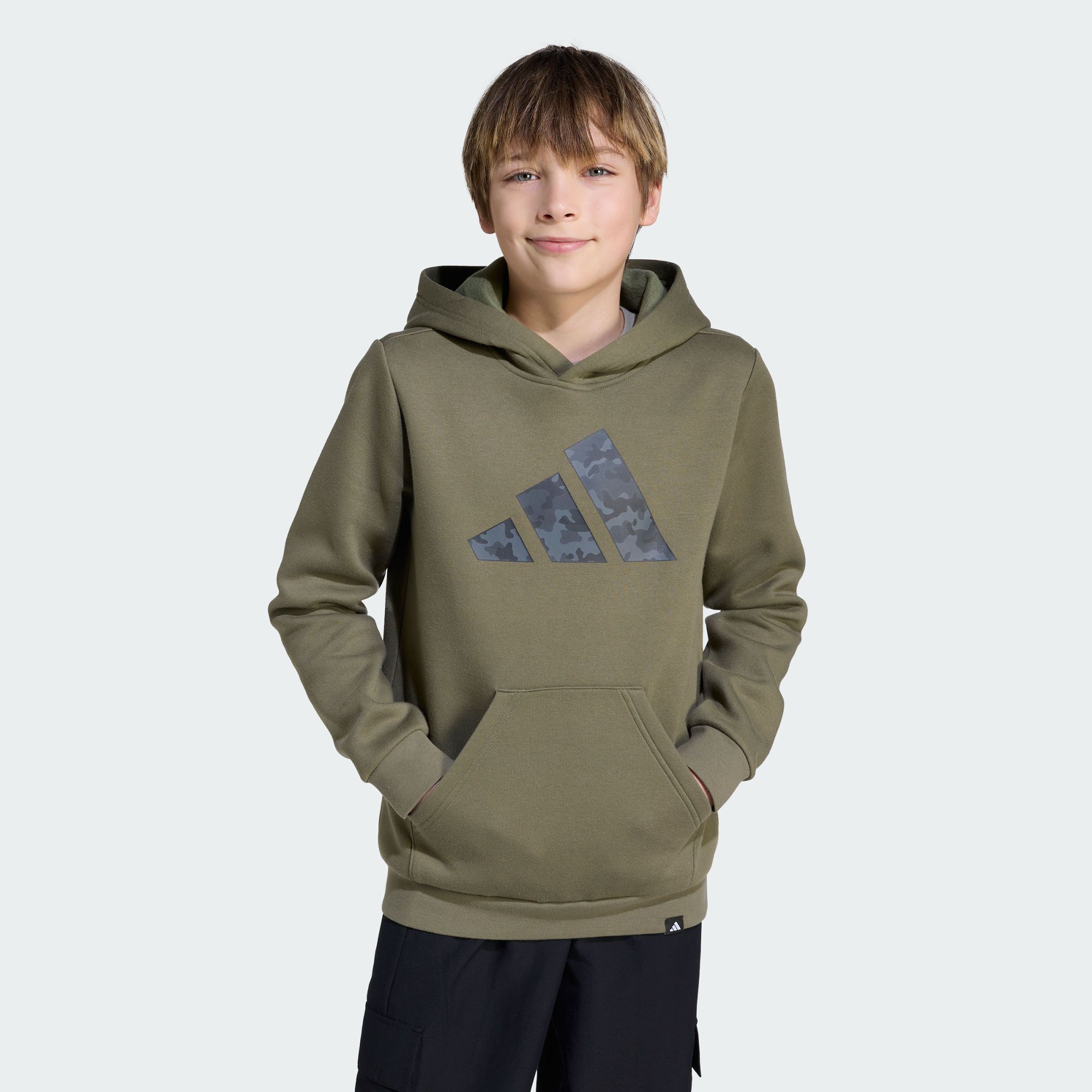 Adidas/阿迪达斯 大童亲子抓绒运动休闲连帽卫衣套头衫 JV5127