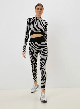 Adidas/阿迪达斯 女子斑马纹运动健身瑜伽长裤紧身裤 HF3069
