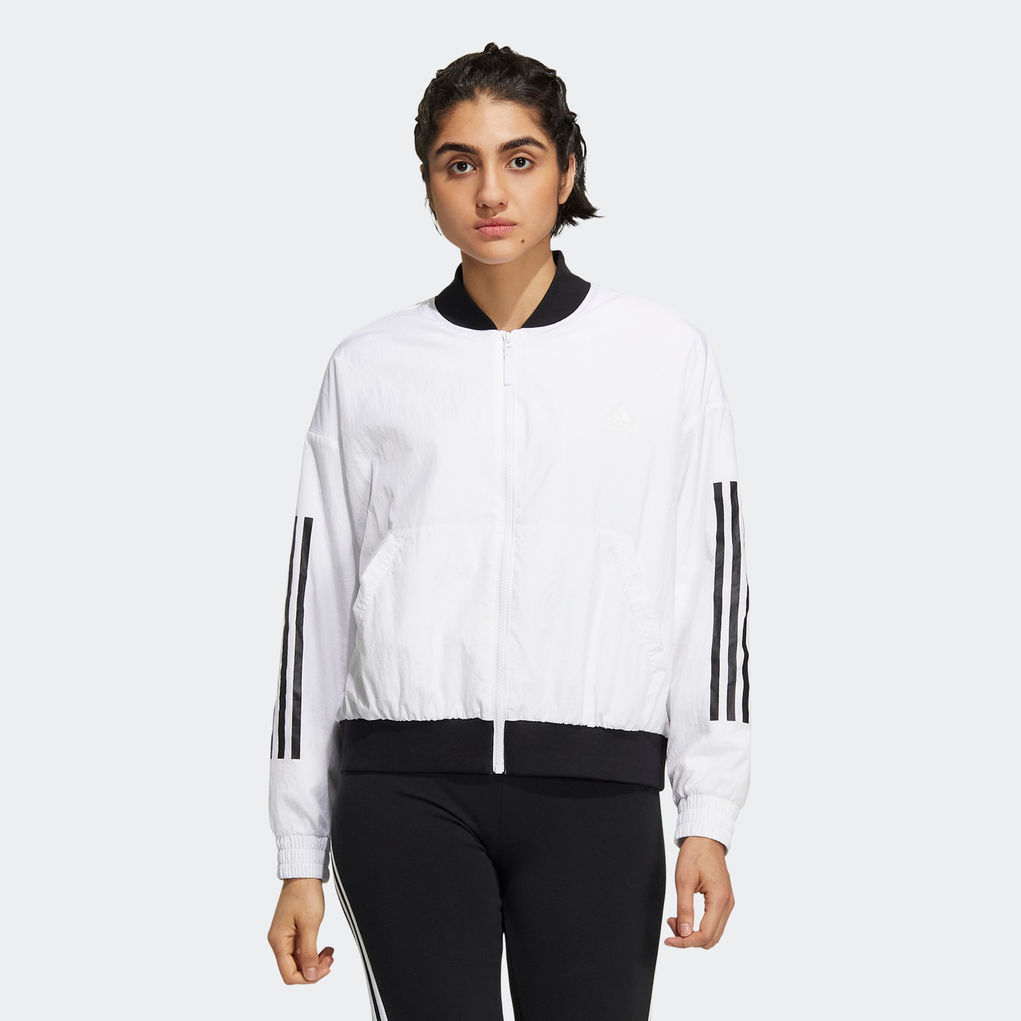 Adidas/阿迪达斯 女子MUST HAVES飞行员运动休闲夹克外套 HM7075