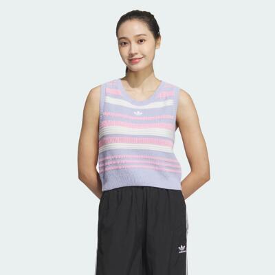 Adidas/阿迪达斯 女子三叶草 TANK TOP 针织运动背心 JI7053