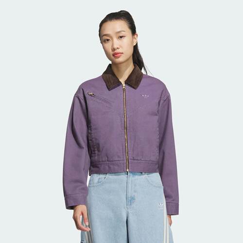 Adidas/阿迪达斯 女子三叶草短款保暖运动棉服 JW9577