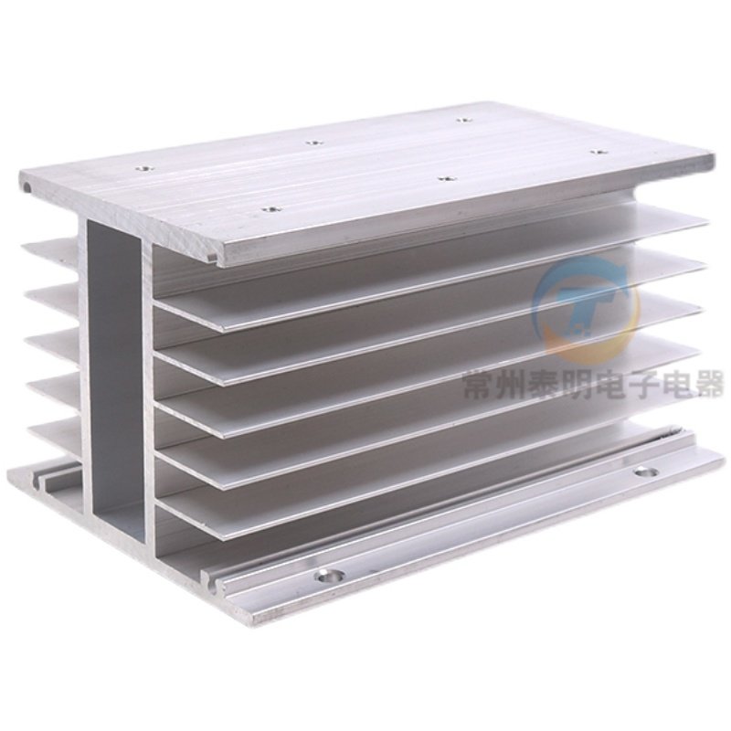 SSR单相3只单相固态继电器座底座散热器片铝型材80*80*100*150mm