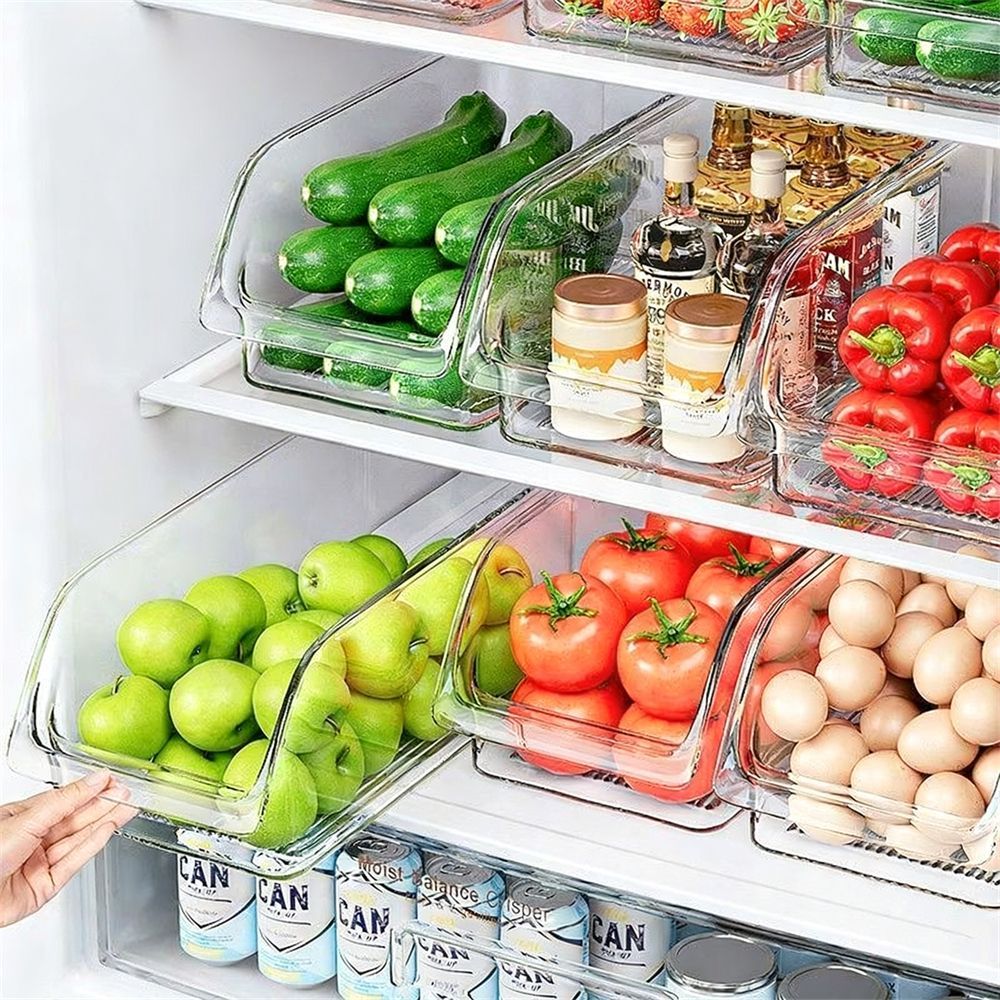 透明冰箱收纳盒分格装菜盒