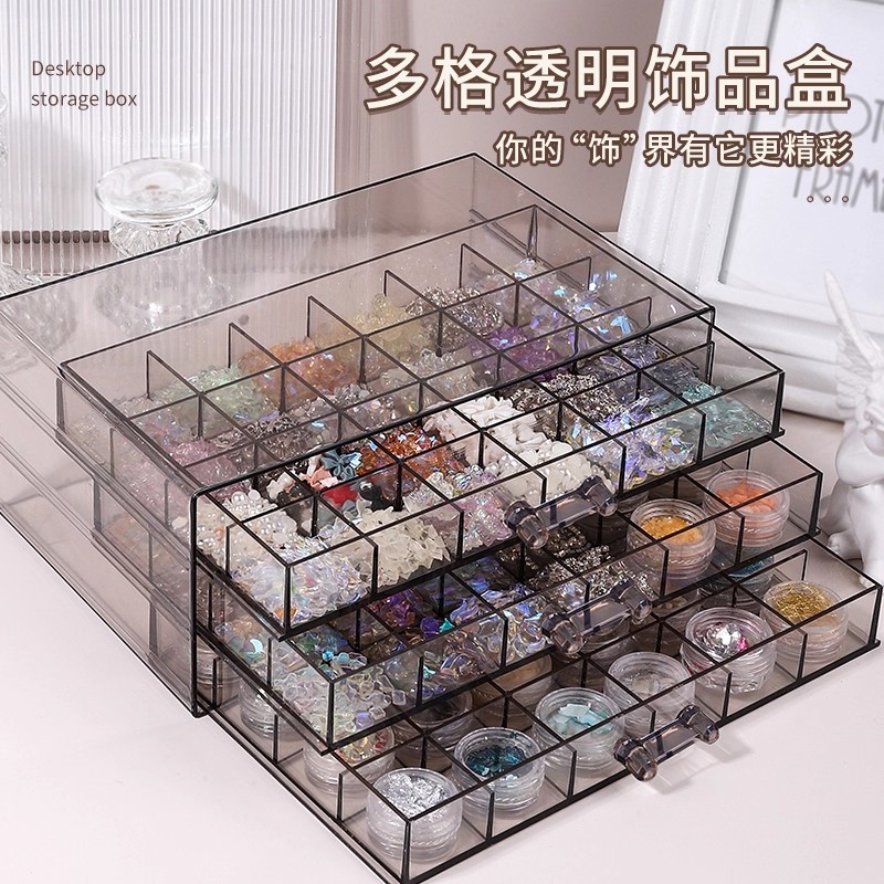 美甲收纳盒多层抽屉式透明图片