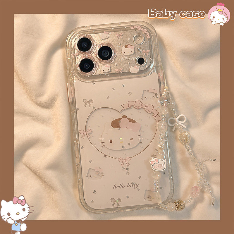 北比ins韩风镂空爱心KT猫适用iphone17手机壳苹果16p