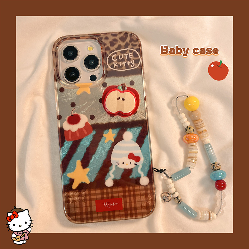 复古拼接苹果KT猫适用苹果手机壳