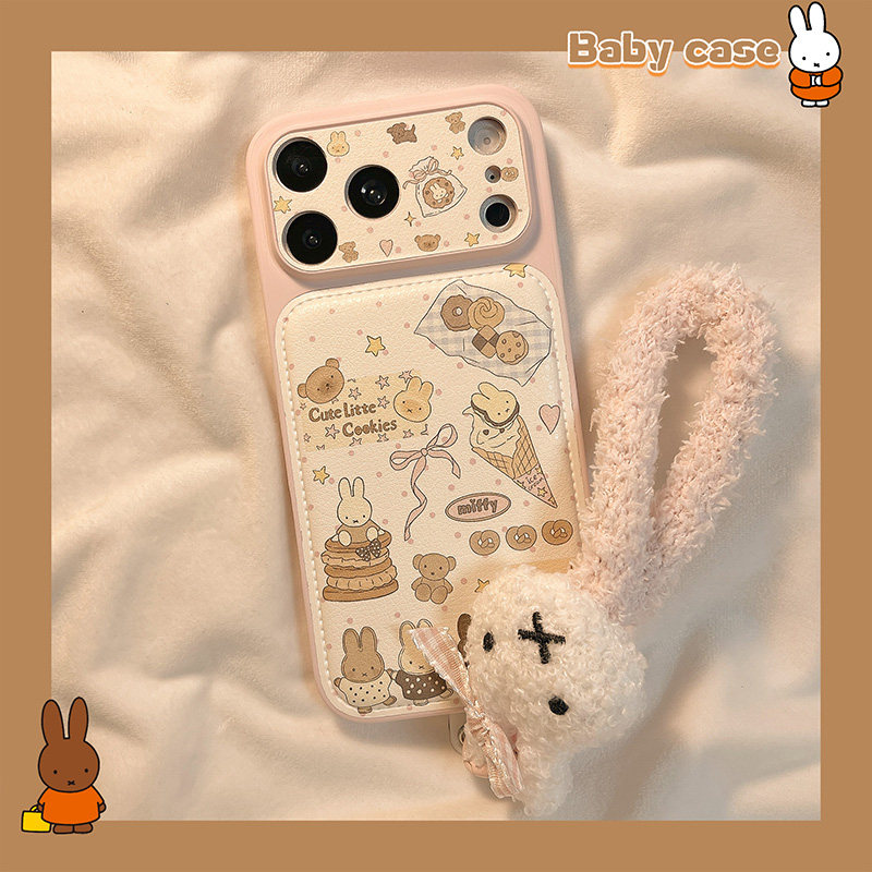 北比少女粉色波点甜品米菲兔适用苹果17手机壳iphone16promax新款15带挂绳17pro可爱17pm皮质16日韩15pro全包,3C数码配件,手机保护套/壳,淘宝优惠券,粉丝福利购,淘宝优惠卷