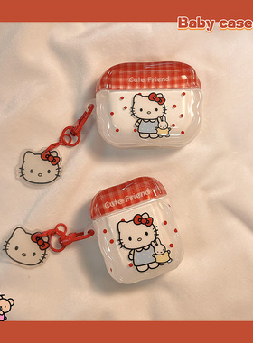 日系可爱卡通猫咪适用苹果airpods4保护套苹果蓝牙无线通用1/2代新三代AirPod3耳机包airpodpro2全包耳机壳软