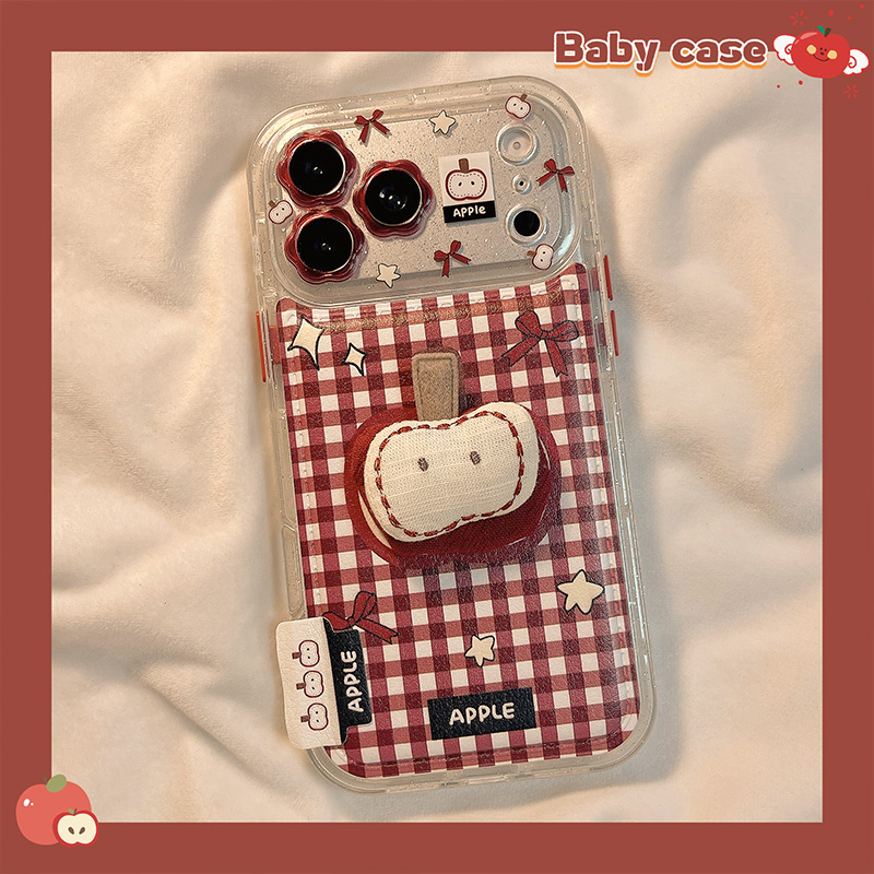 韩风红色格纹苹果适用苹果手机壳