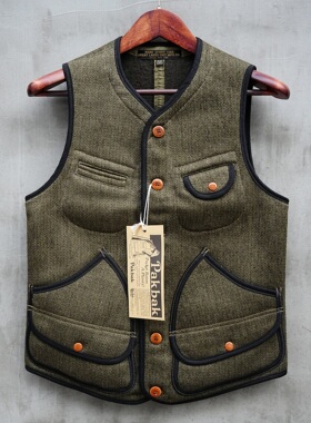 【现货】freewheelers Bridgeport 重磅羊毛猎装马甲日本制 复古