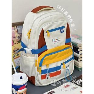 英国 MK DW搞怪鬼马少女双肩包美式复古高中生学生书包原宿风撞色