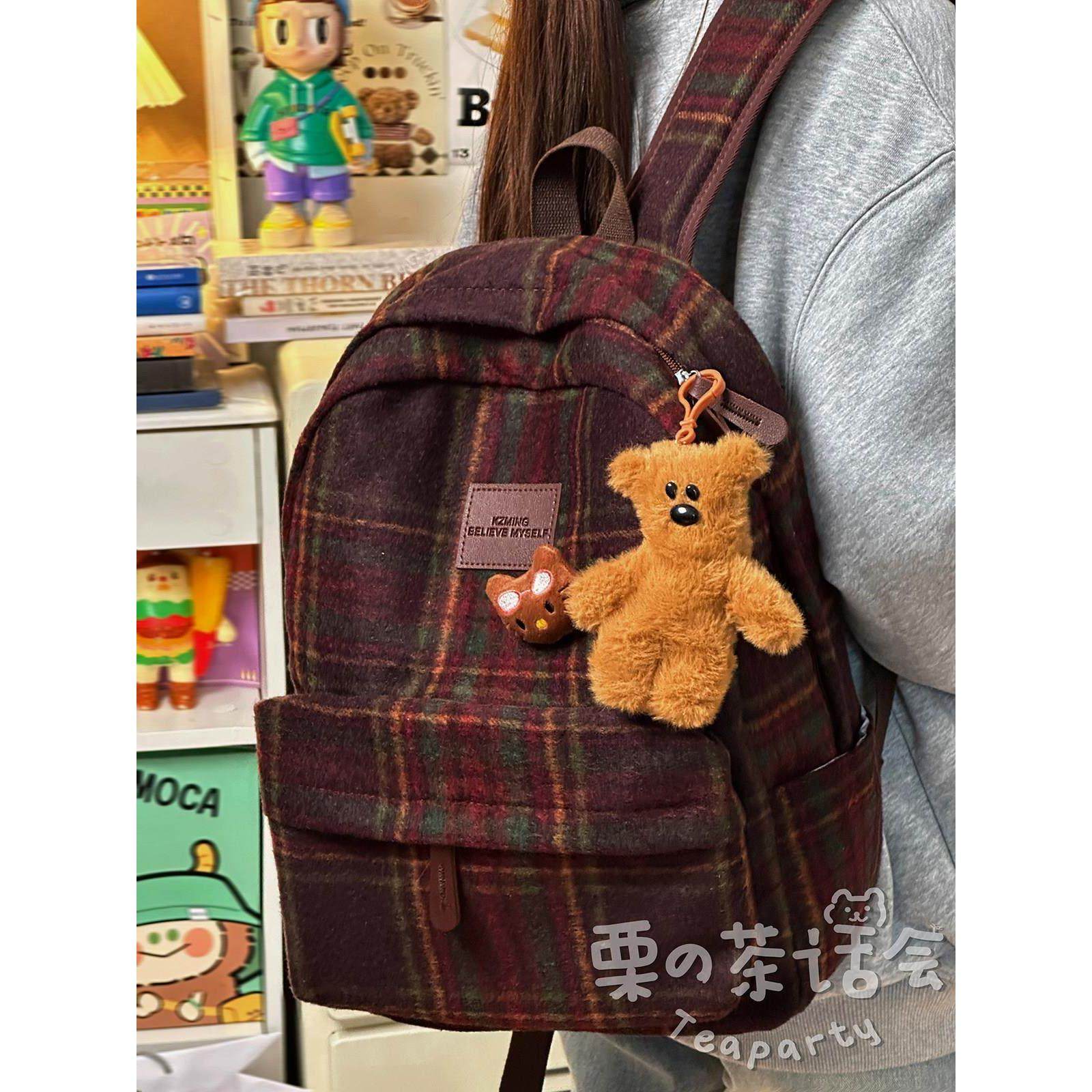 英国 MK DW日系ins风秋冬复古英伦风格子双肩包 学院风学生书包休,箱包皮具/热销女包/男包,双肩背包,淘宝优惠券,粉丝福利购,淘宝优惠卷