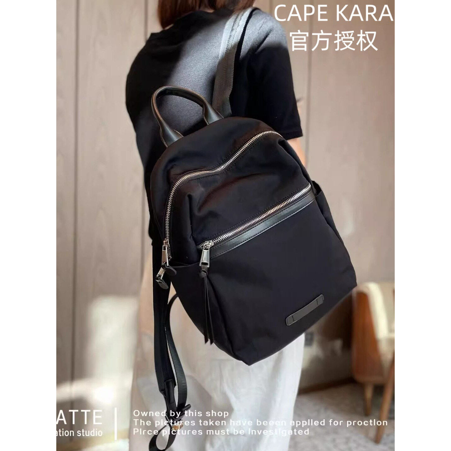 英国 Cape Kara 高级轻便小巧双肩包时尚高颜值牛津布通勤女背包