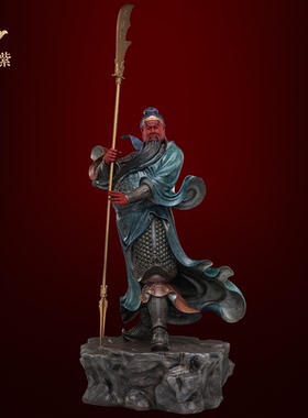 东来紫关公摆件武财神神像铜雕招财供奉铜像关帝圣君京铜伽蓝菩萨