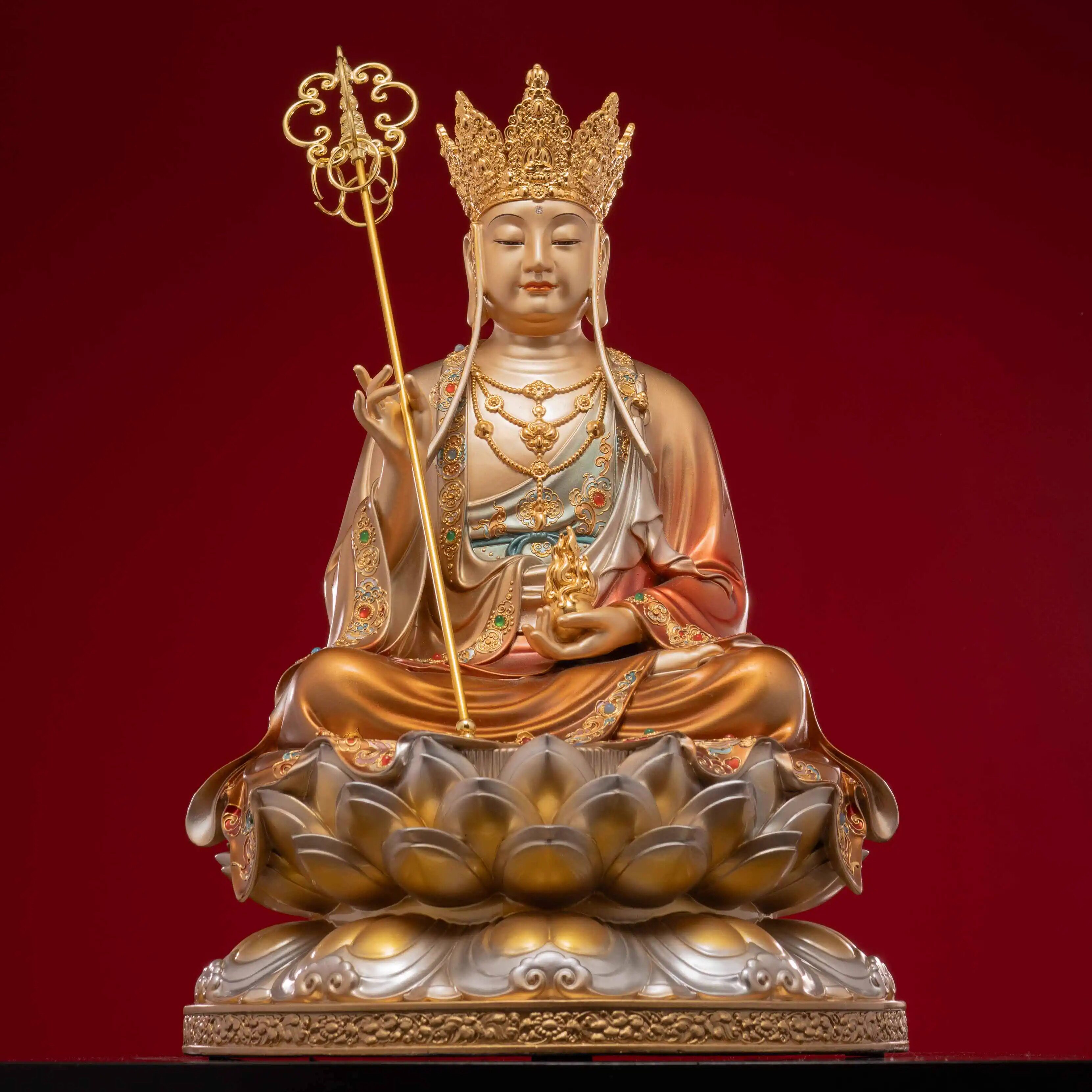 地藏王菩萨佛像供奉全堂佛娑婆三圣京铜地臧铜像摆件台湾九华山金