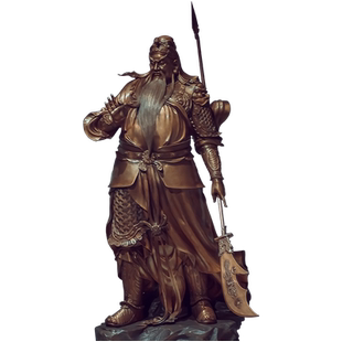 东来紫关公摆件武财神神像铜雕招财供奉铜像关帝圣君京铜黄铜大型