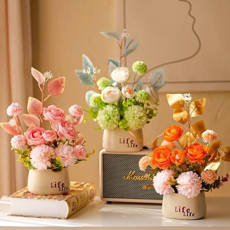网红爆款仿真高端仿真花家居餐桌桌面冰箱办公室假花装饰插花摆件,家居饰品,仿真花/假花,淘宝优惠券,粉丝福利购,淘宝优惠卷