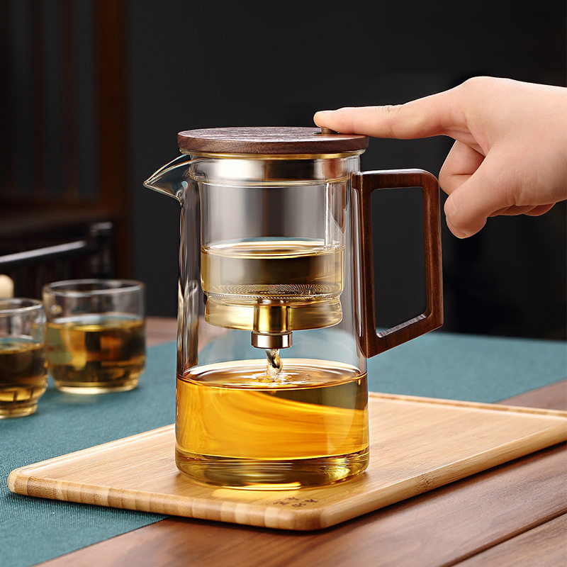 飘逸杯泡茶壶玻璃内胆茶水分离过滤泡茶杯茶具套装冲茶器现代简约