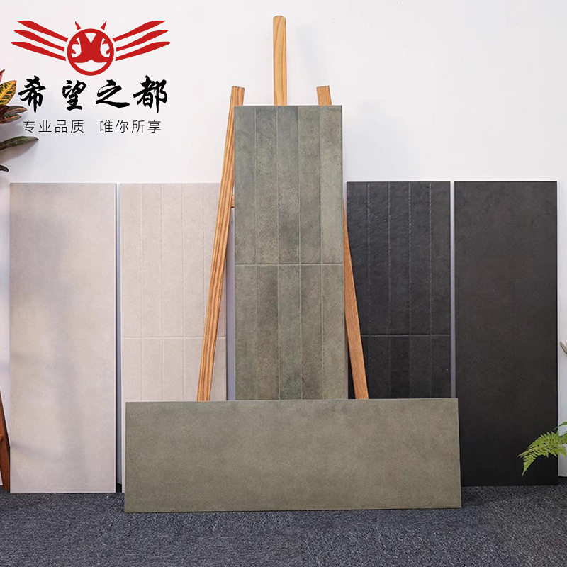 法式复古墨绿色300X900mm卫生间墙砖民宿浴室哑光长条砖地砖瓷砖