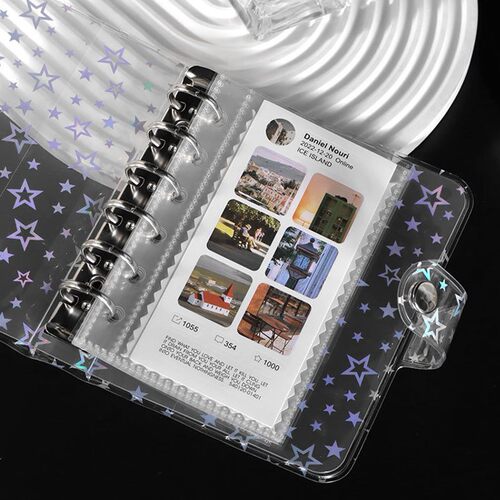 标准A7 6孔高清透明一宫格活页卡册内页替芯拍立得贴纸相册收纳袋