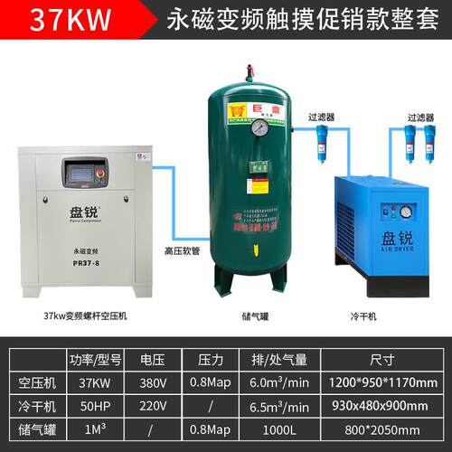 永磁变频空压机螺杆式螺杆机7.5/11kw15kw22kw空气压缩机气泵
