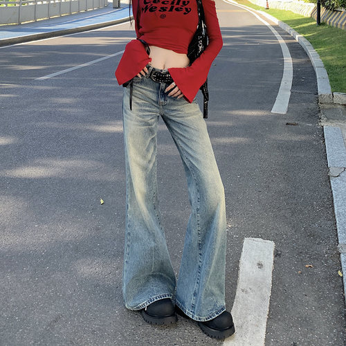 RNBN复古微喇牛仔裤女