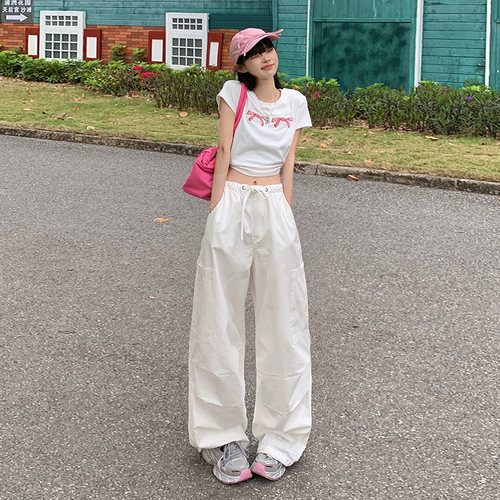RNBN美式白色工装裤子